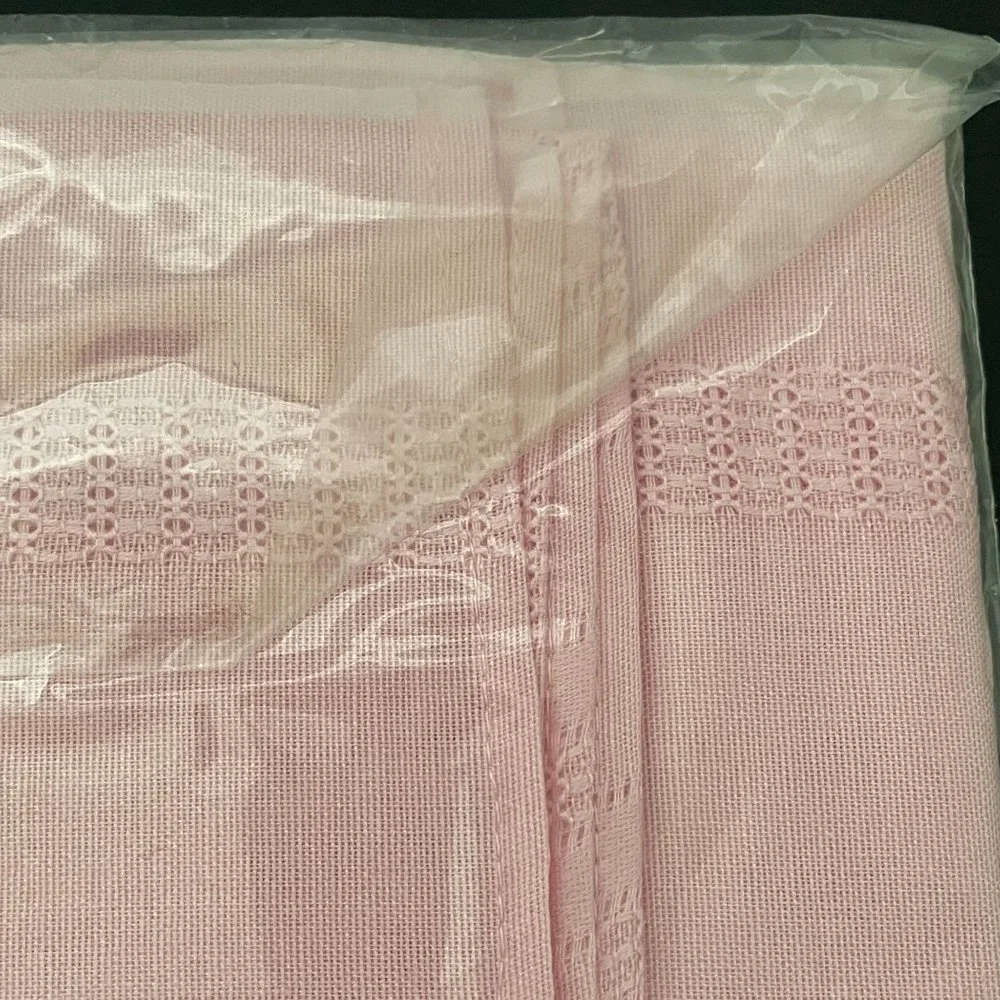 Vintage Sleater Tablecloth Pink Square 52x52 No-Iron Made USA Courtrai Style New